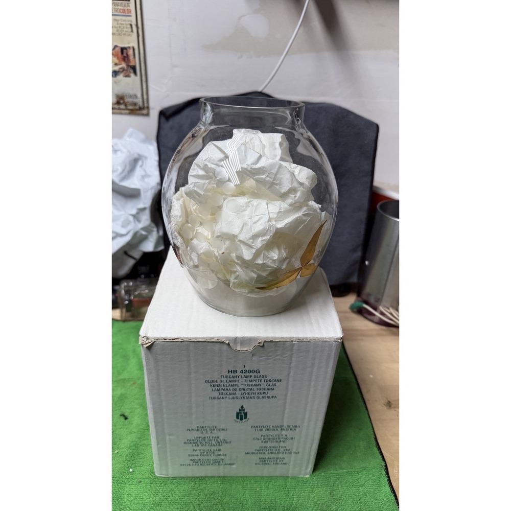 PartyLite Tuscany Lamp Glass HB4200G Hurricane Shade Globe‎ - Picture 7 of 12